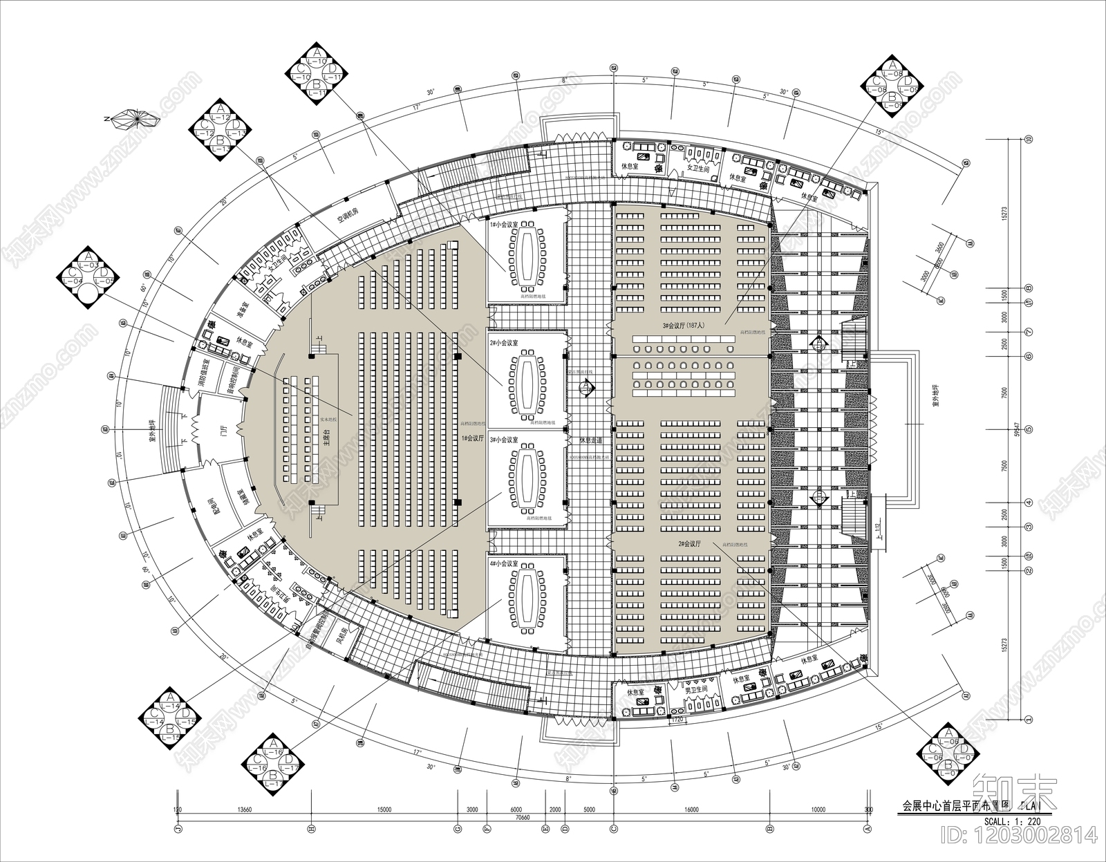 现代会展施工图下载【ID:1203002814】