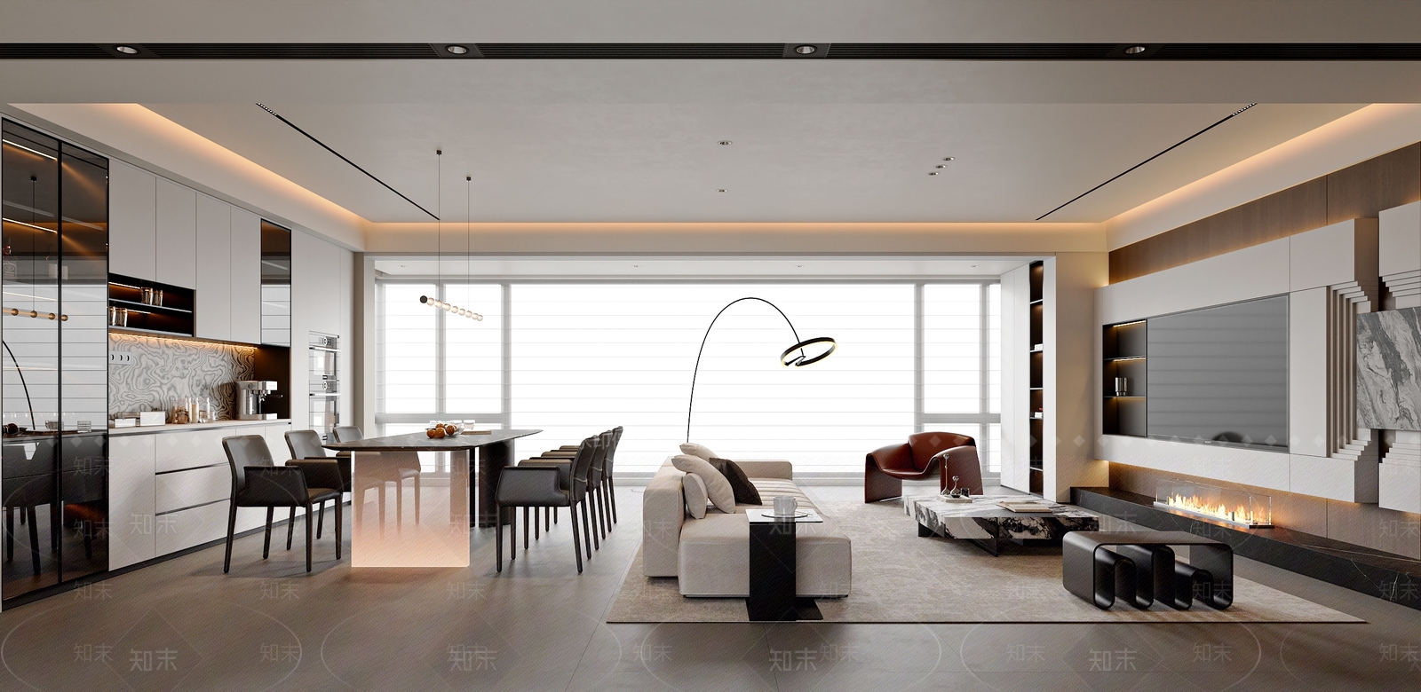 现代简约客餐厅3D模型下载【ID:1203005313】