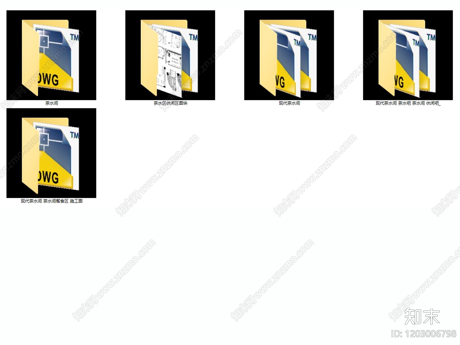 现代茶水间cad施工图下载【ID:1203006798】