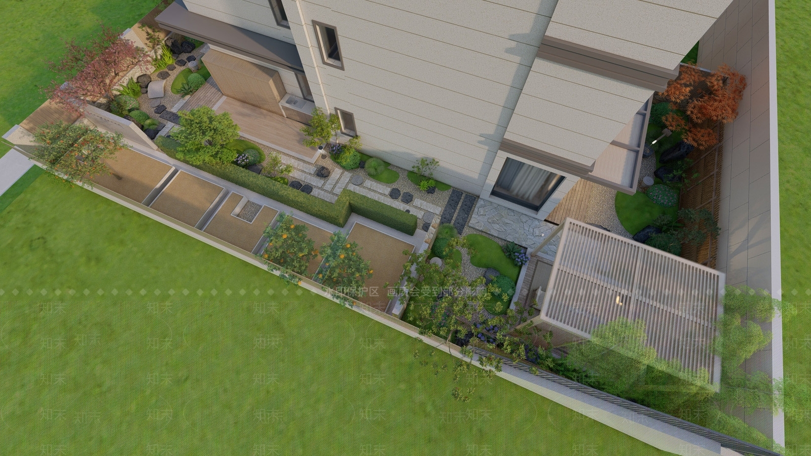 日式禅意别墅庭院SU模型下载【ID:1203011870】