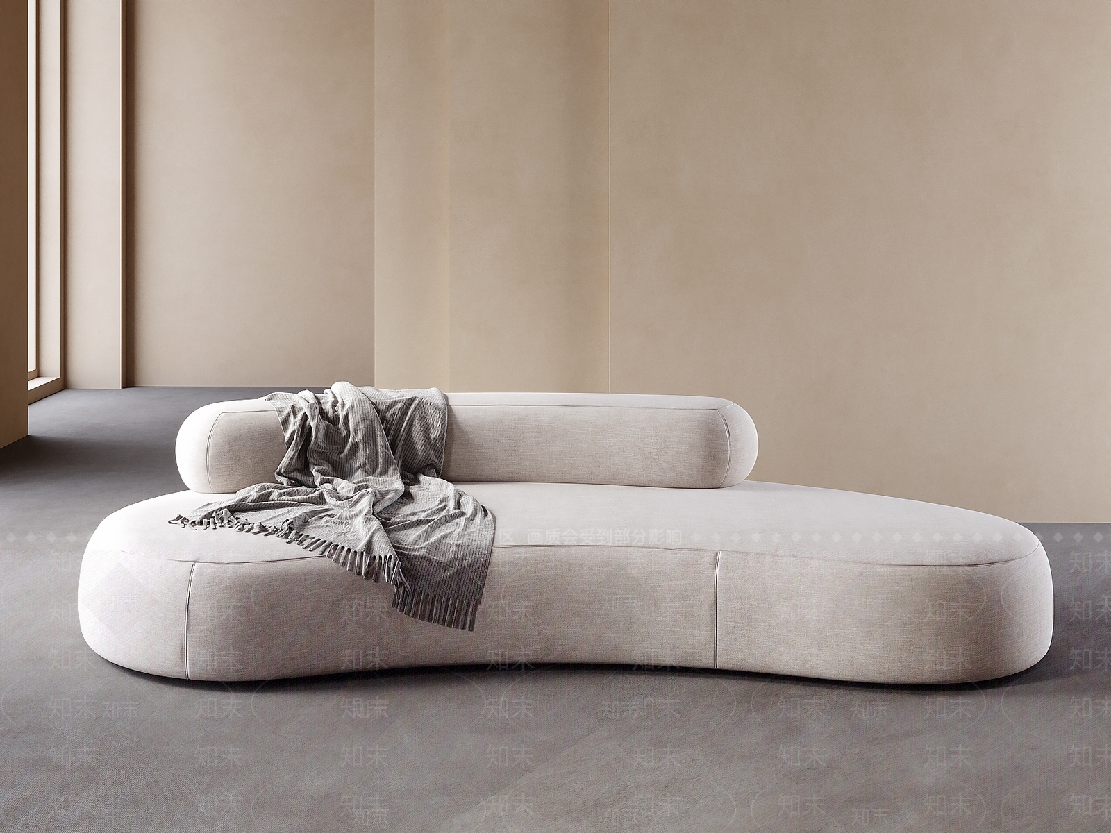 现代法式弧形沙发SU模型下载【ID:1203012758】