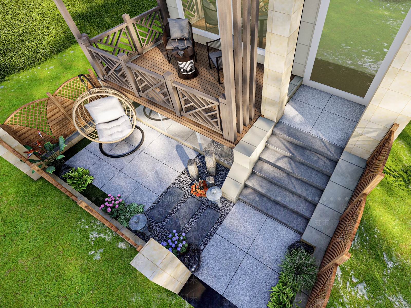 现代别墅庭院SU模型下载【ID:1203014528】