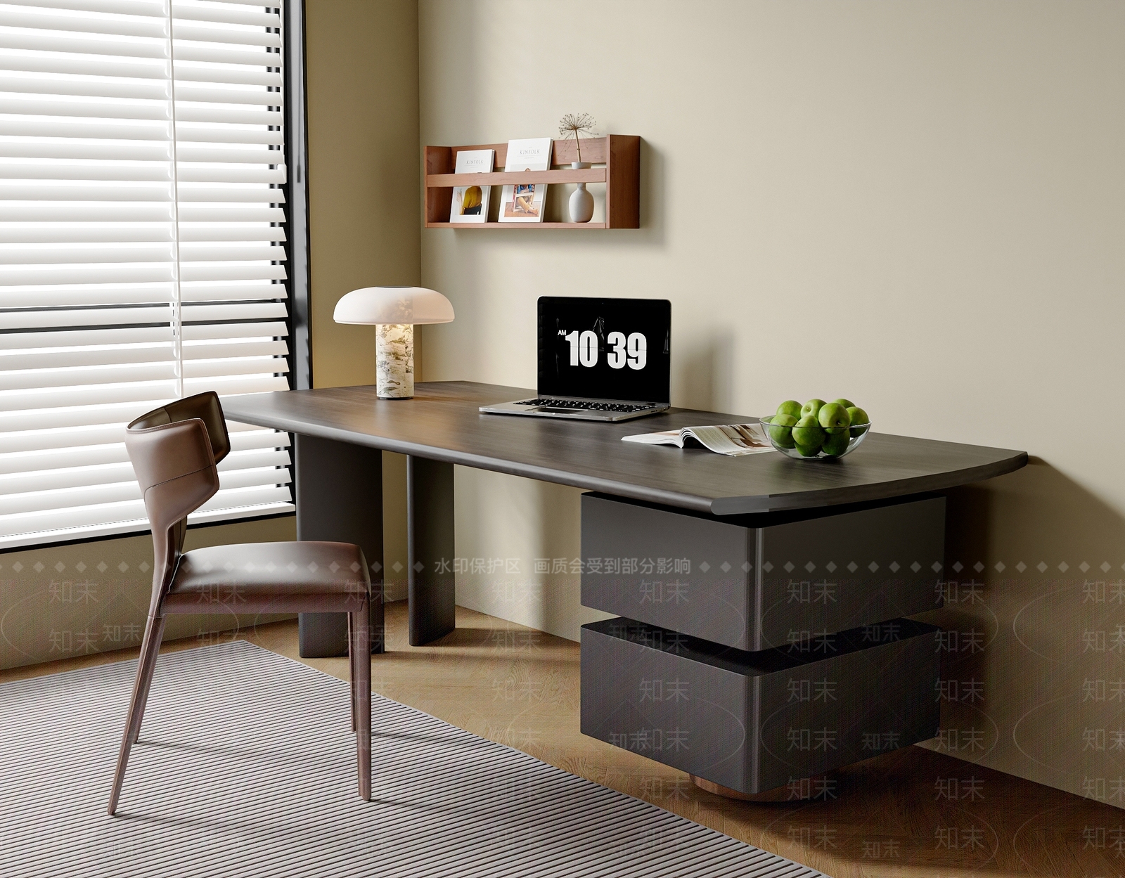 现代简约书桌椅3D模型下载【ID:1203015216】