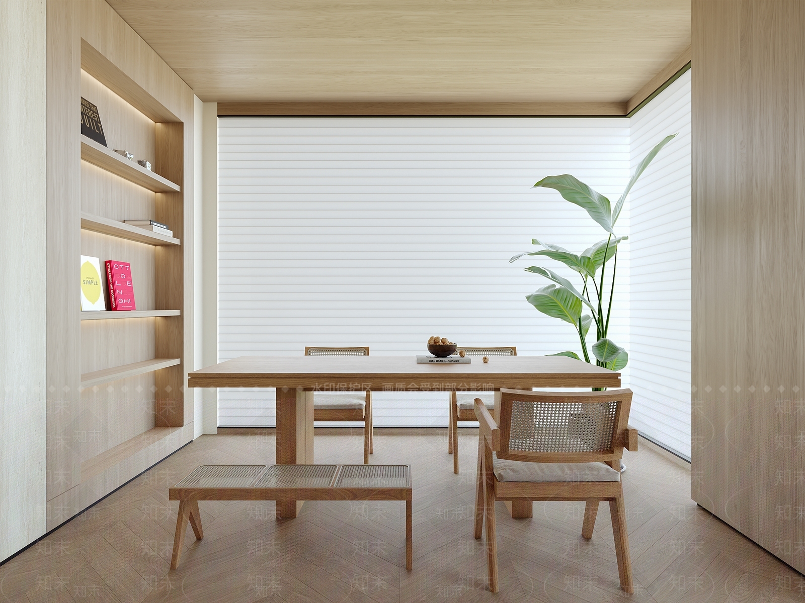 原木现代茶室SU模型下载【ID:1203023419】