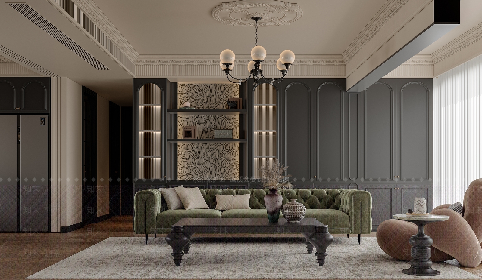 法式复古客餐厅3D模型下载【ID:1203027788】