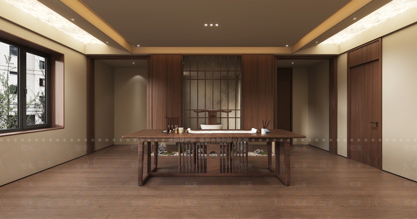 新中式中古茶室3D模型下载【ID:1203027966】
