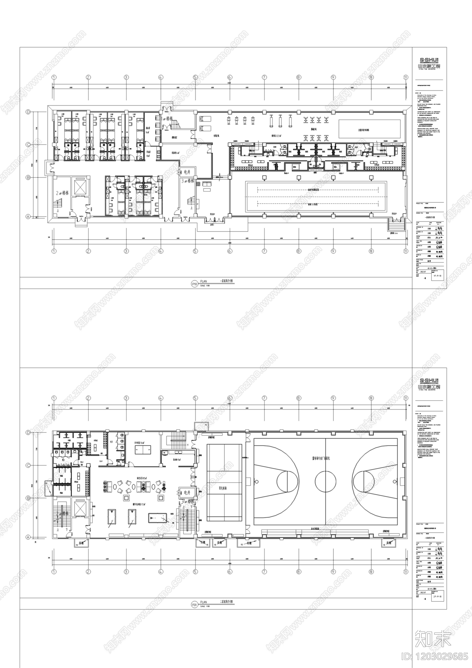 现代健身房cad施工图下载【ID:1203029685】