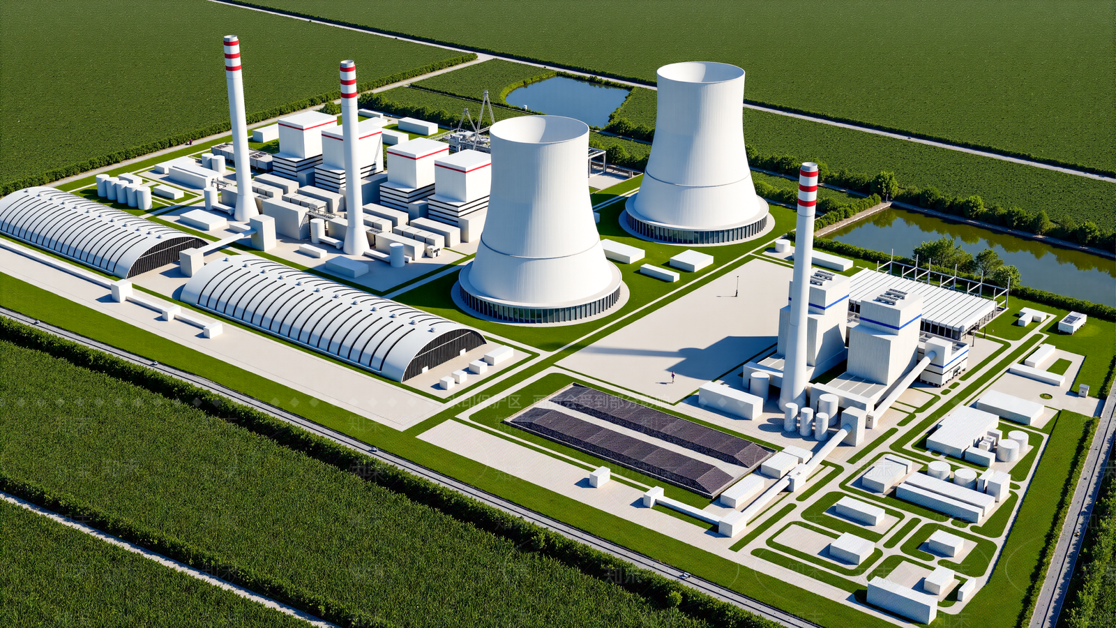 现代发电厂SU模型下载【ID:1203031544】