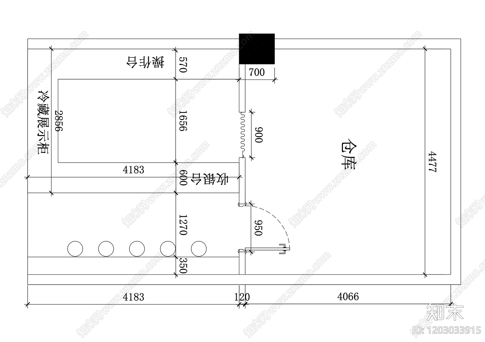 新中式中式水果店cad施工图下载【ID:1203033915】