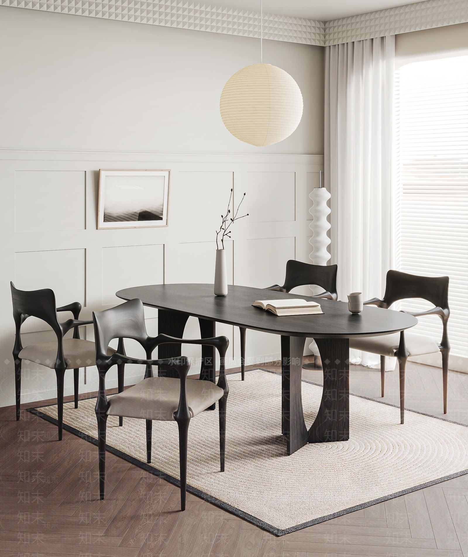 法式中古餐桌椅3D模型下载【ID:1203034282】