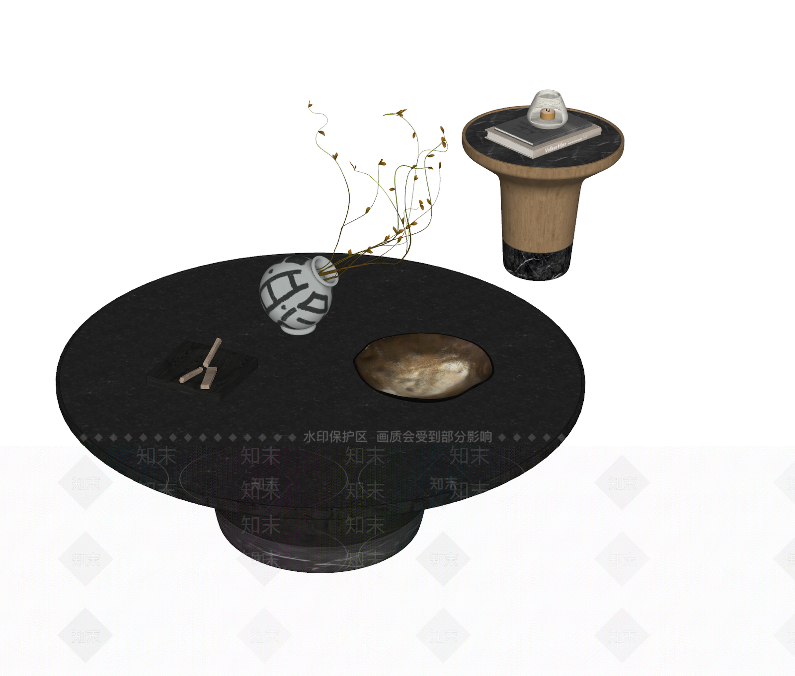现代意式茶几SU模型下载【ID:1203034229】