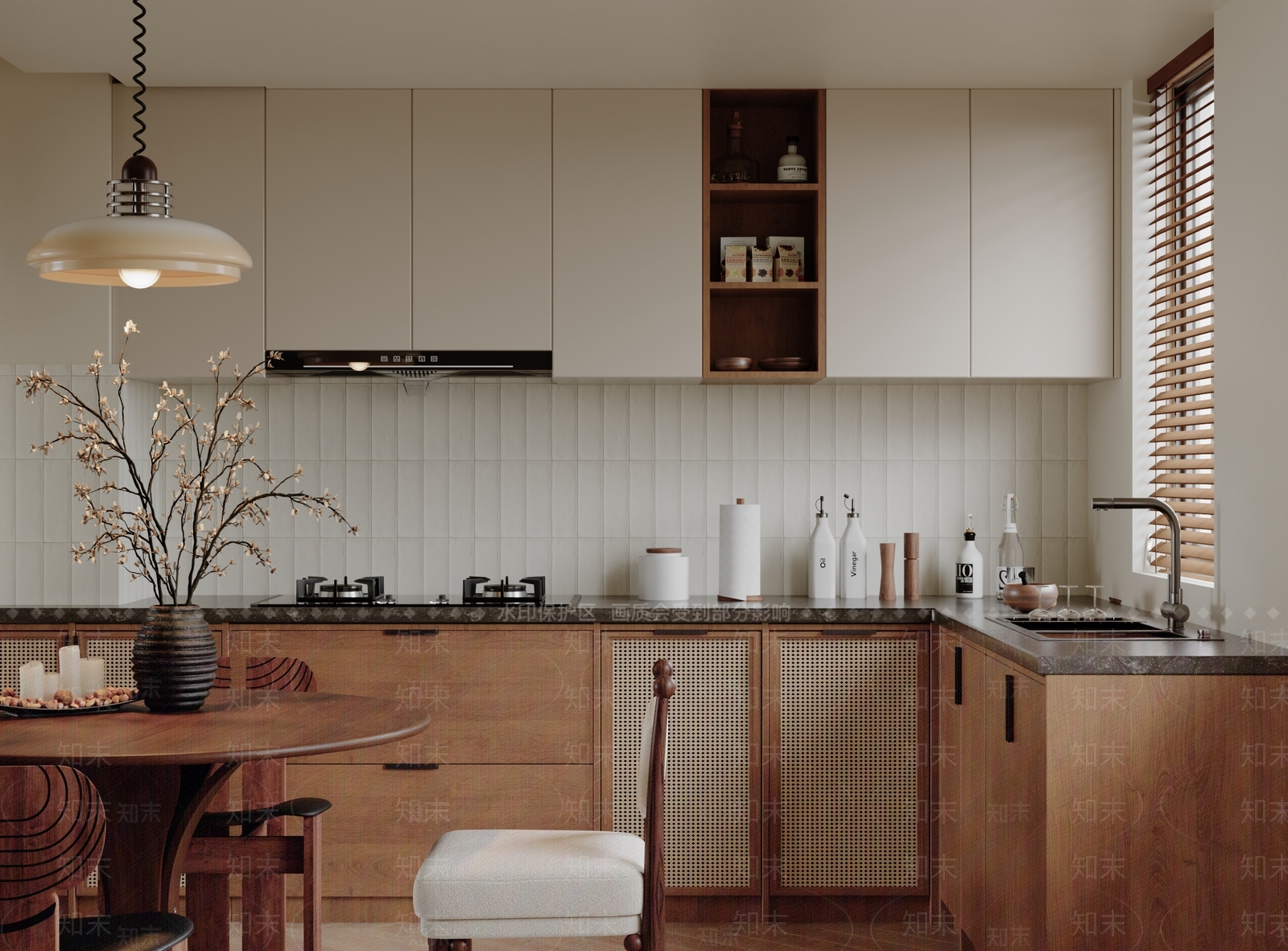 复古中古封闭式厨房3D模型下载【ID:1203037743】