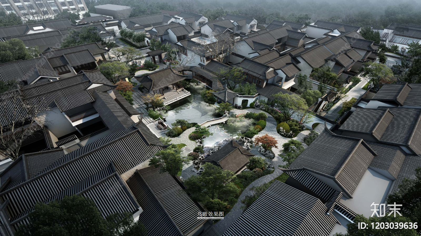 新中式别墅建筑下载【ID:1203039636】
