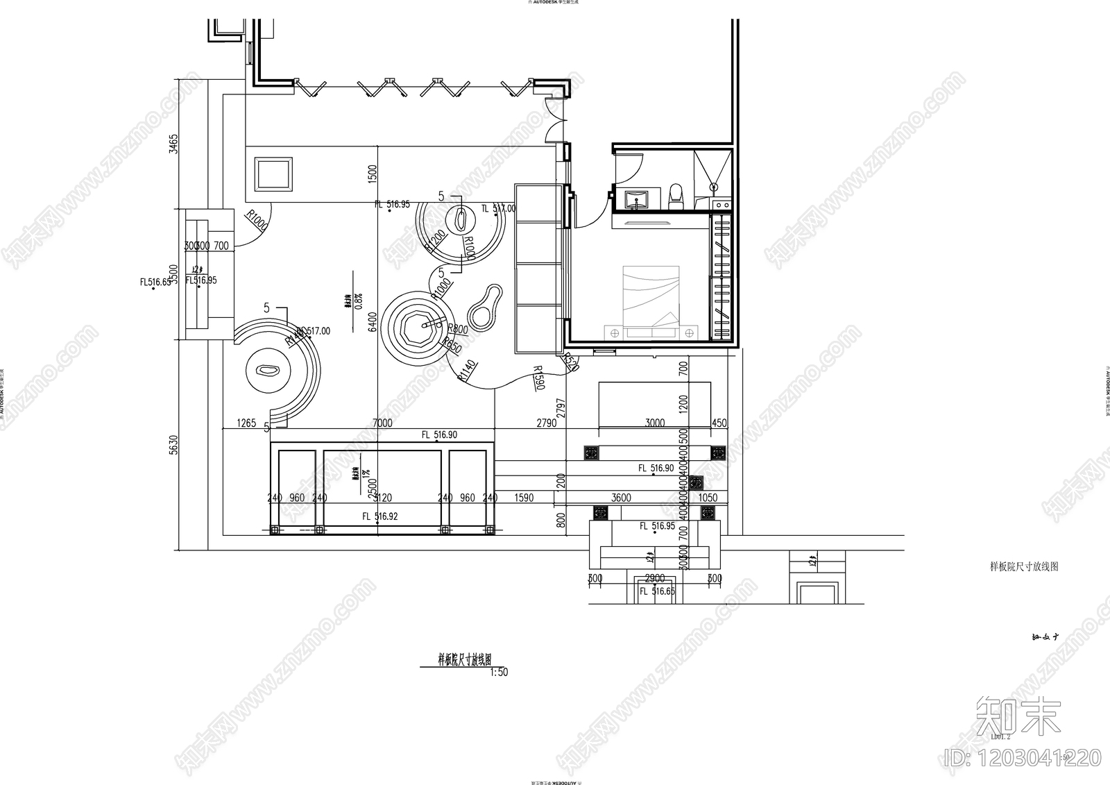 现代庭院cad施工图下载【ID:1203041220】