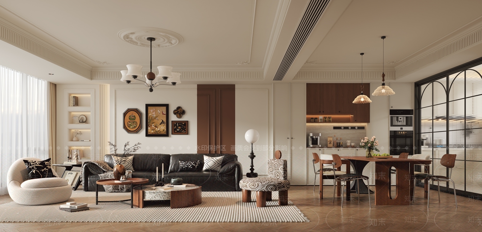 法式中古家居客厅3D模型下载【ID:1203047058】