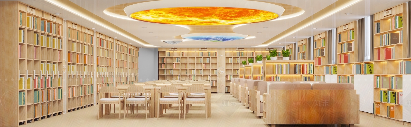 现代新中式图书馆3D模型下载【ID:1203141159】