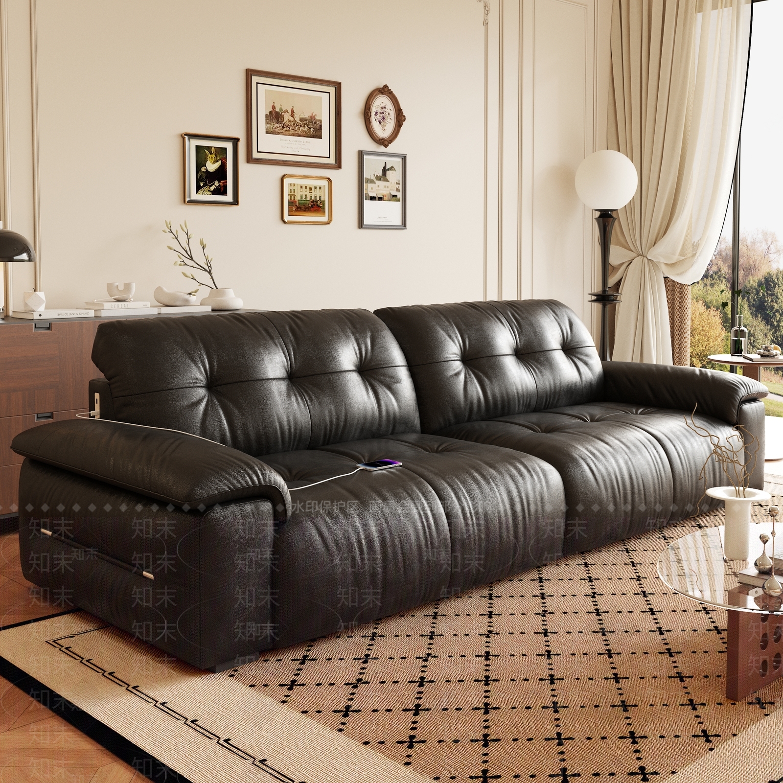 法式复古多人沙发3D模型下载【ID:1203047386】