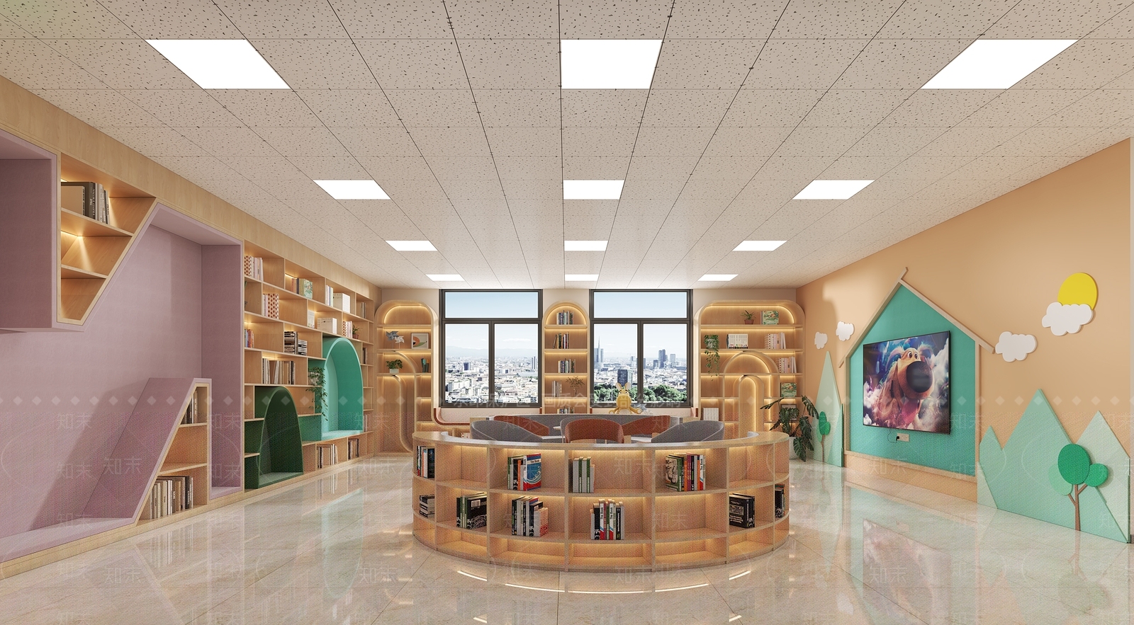 现代图书馆3D模型下载【ID:1203048057】