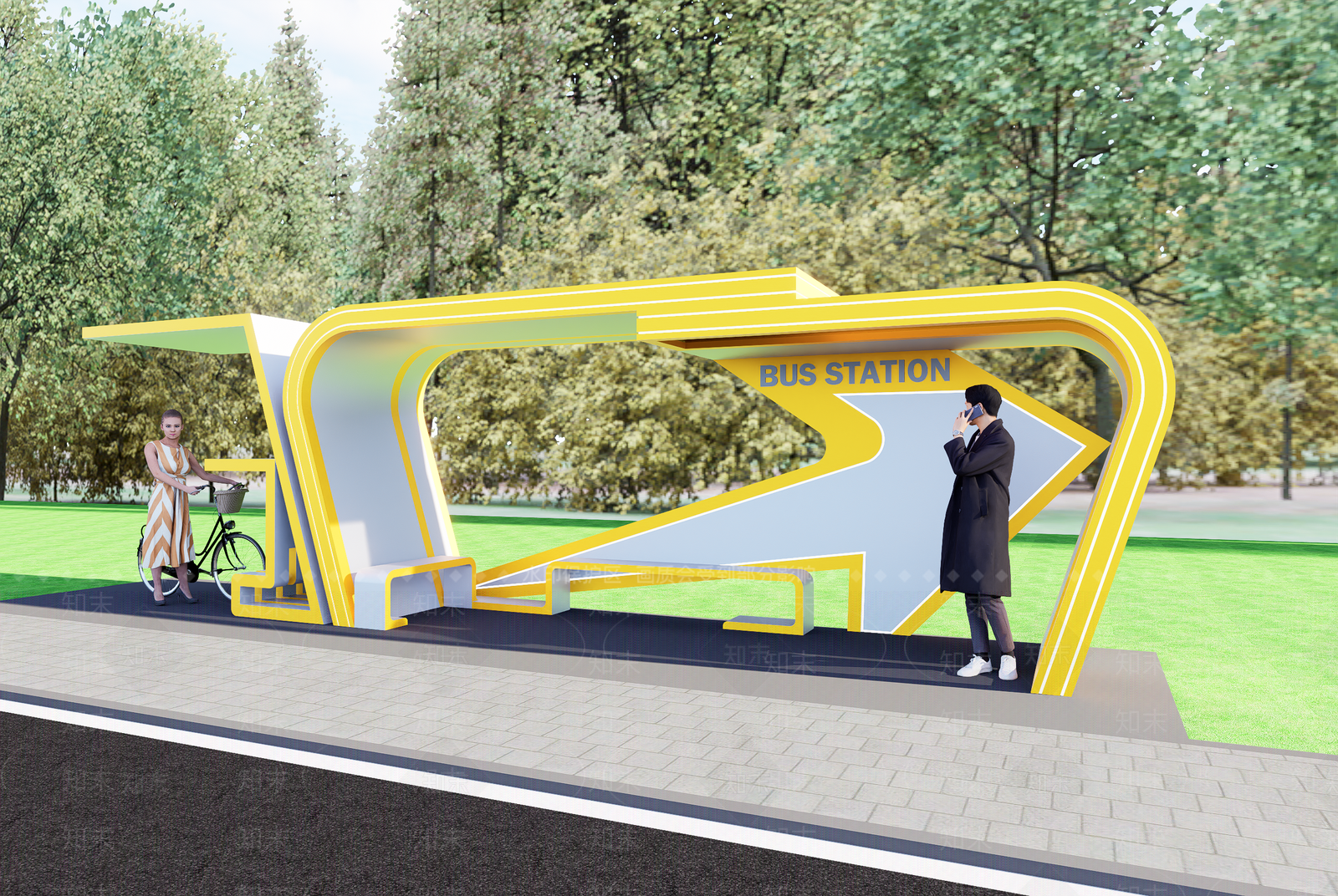 现代交通枢纽装置SU模型下载【ID:1203049322】