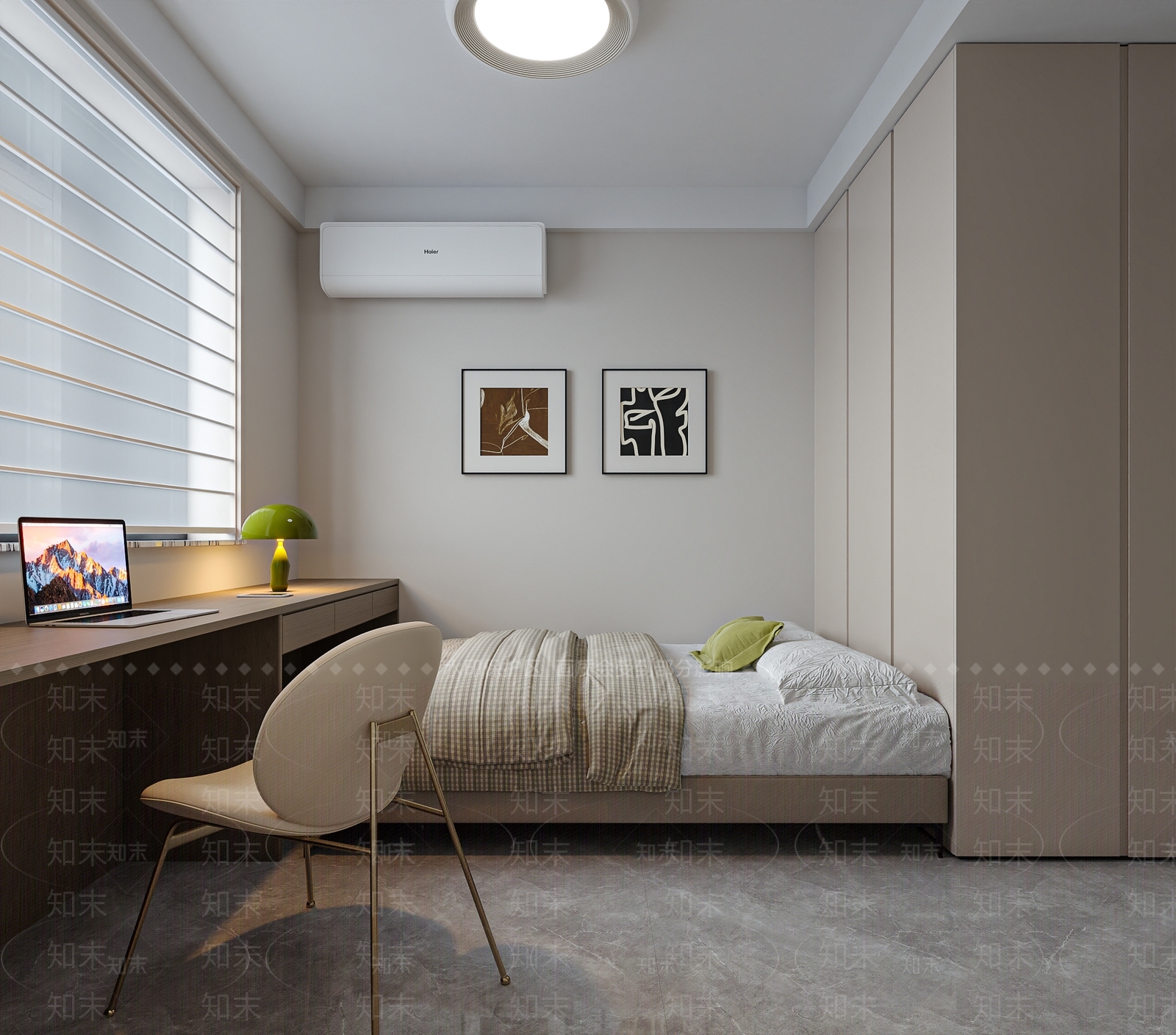 现代原木家居卧室3D模型下载【ID:1203049445】