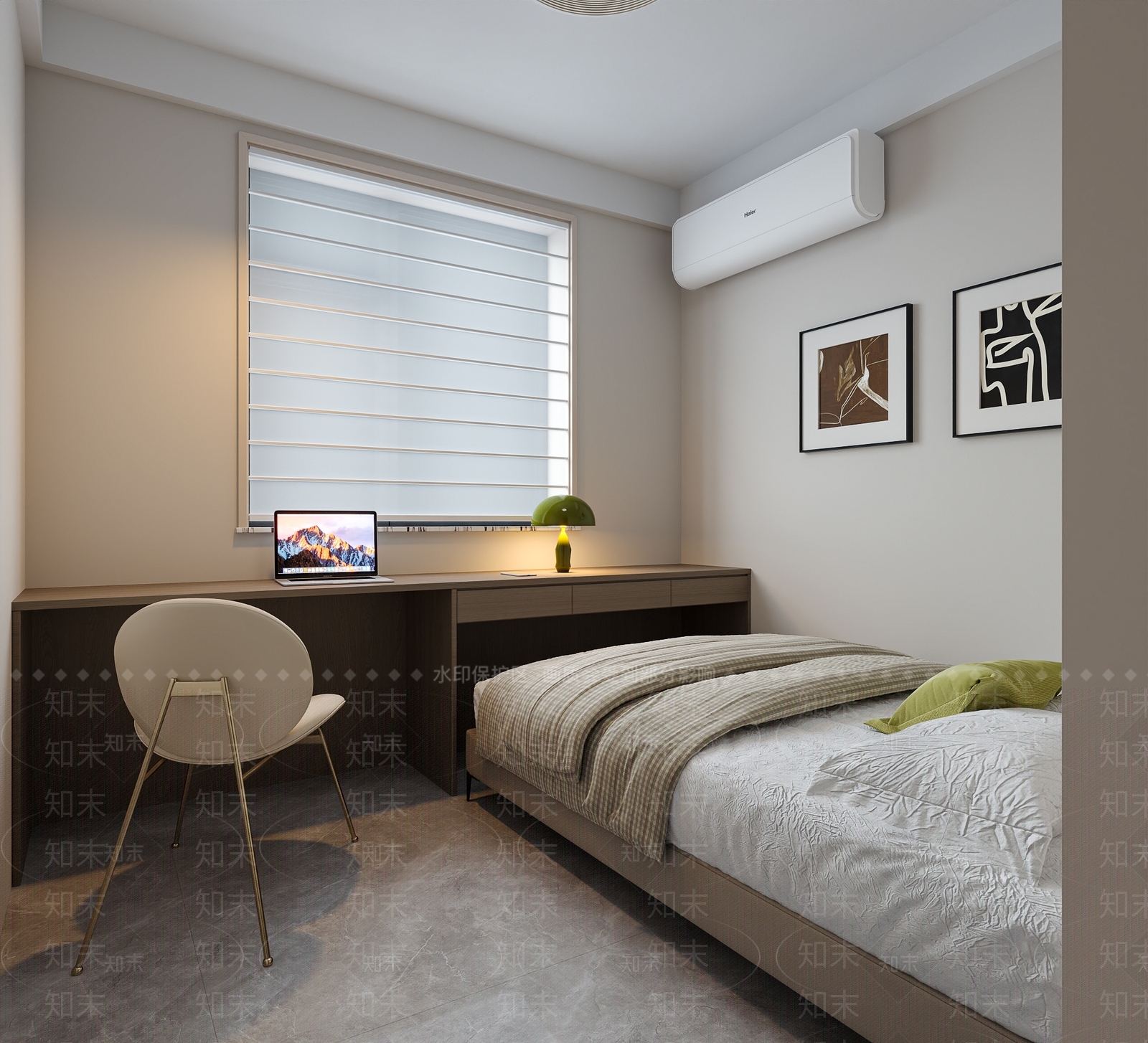 现代原木家居卧室3D模型下载【ID:1203049445】