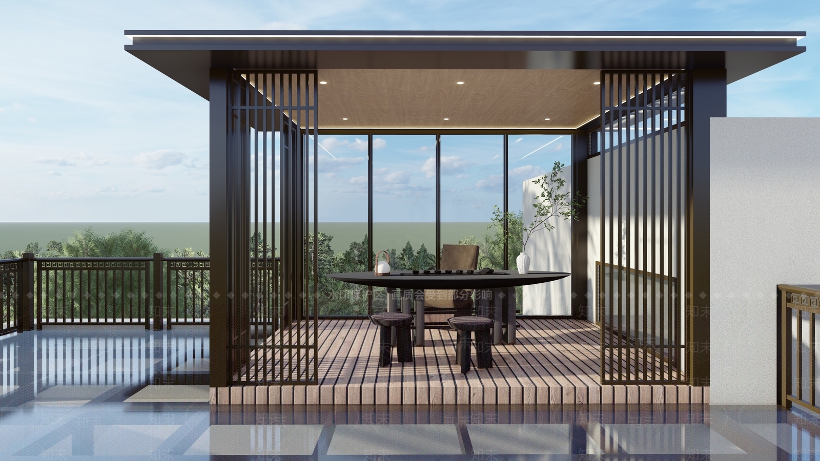 新中式中式亭子SU模型下载【ID:1203215989】