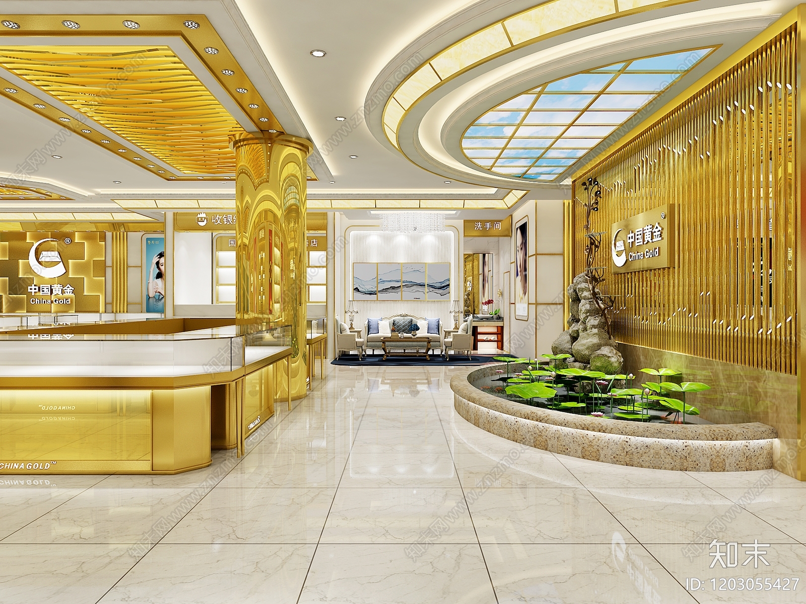 现代轻奢珠宝店3D模型下载【ID:1203055427】