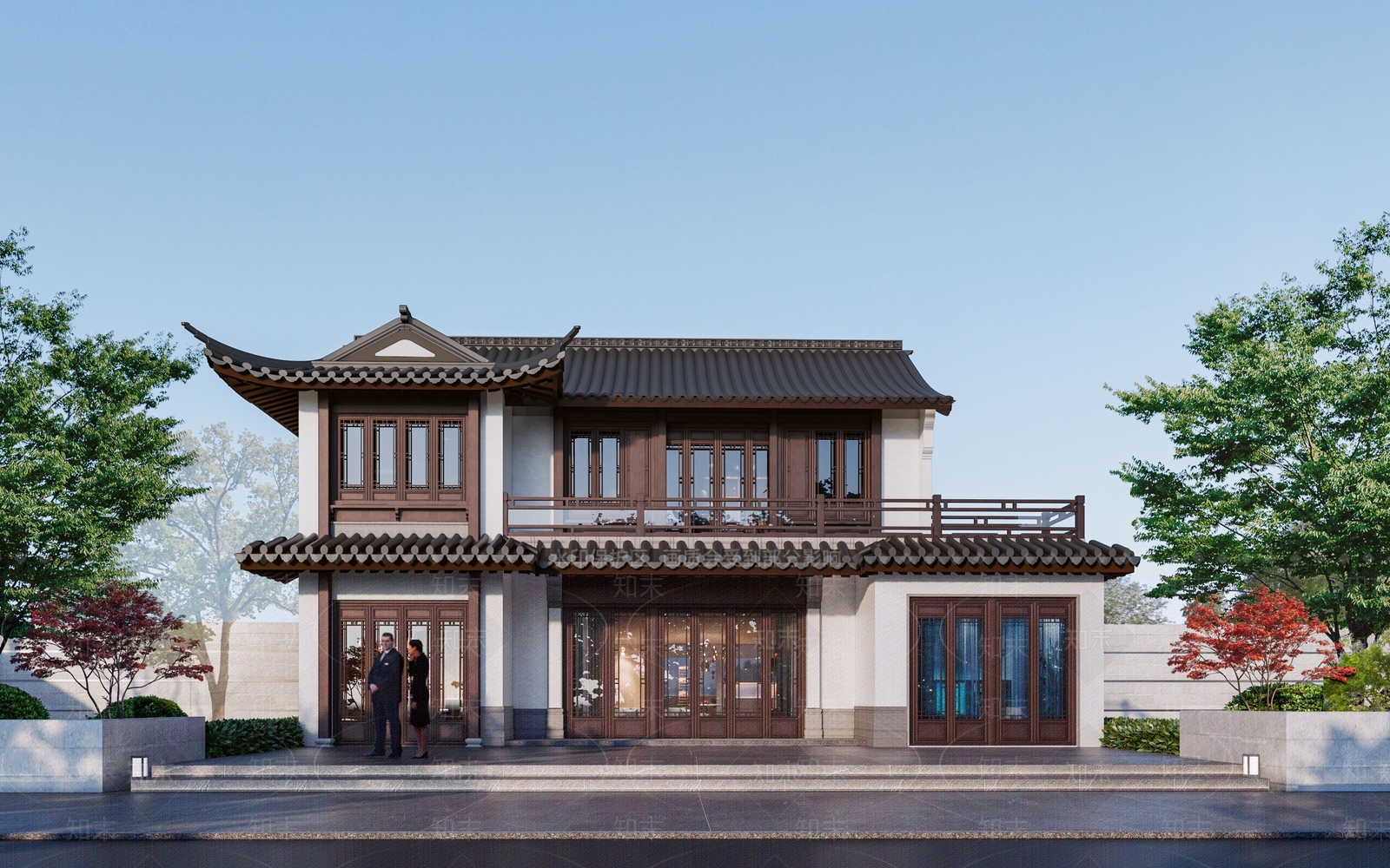 现代独栋别墅SU模型下载【ID:1203056973】