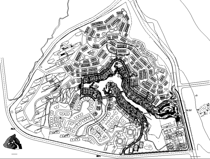 [福建]“溪流引趣”居住区景观规划设计施工图全套cad施工图下载【ID:161044194】