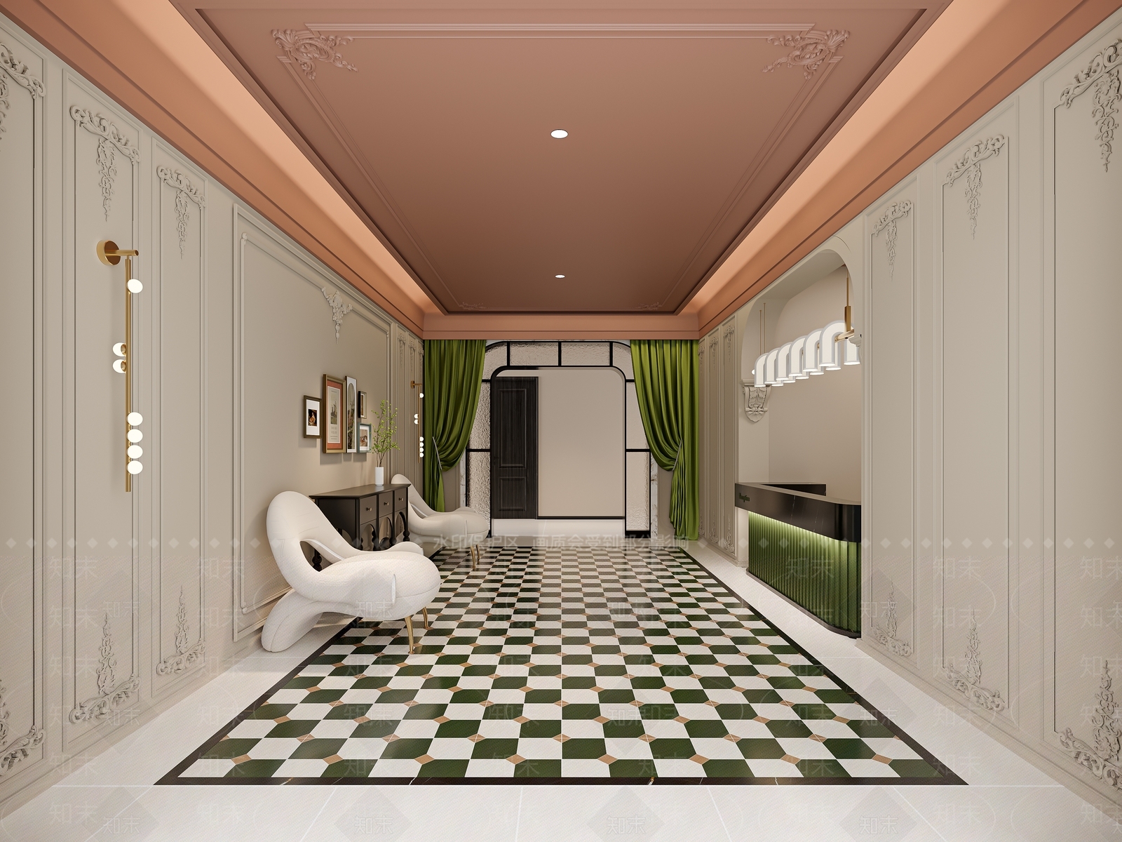 法式现代接待室3D模型下载【ID:1203062199】