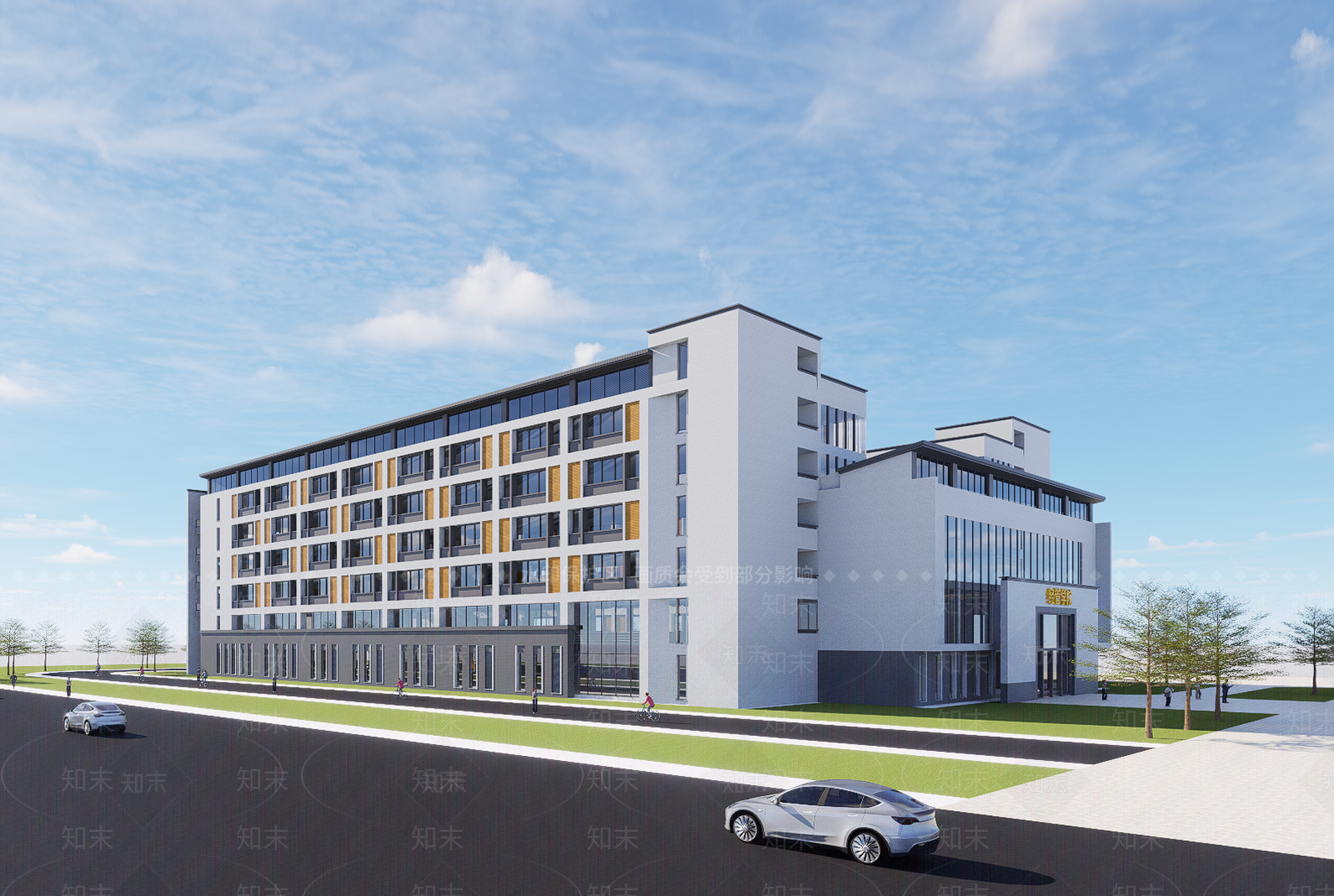 现代新中式大学教学楼SU模型下载【ID:1203147267】