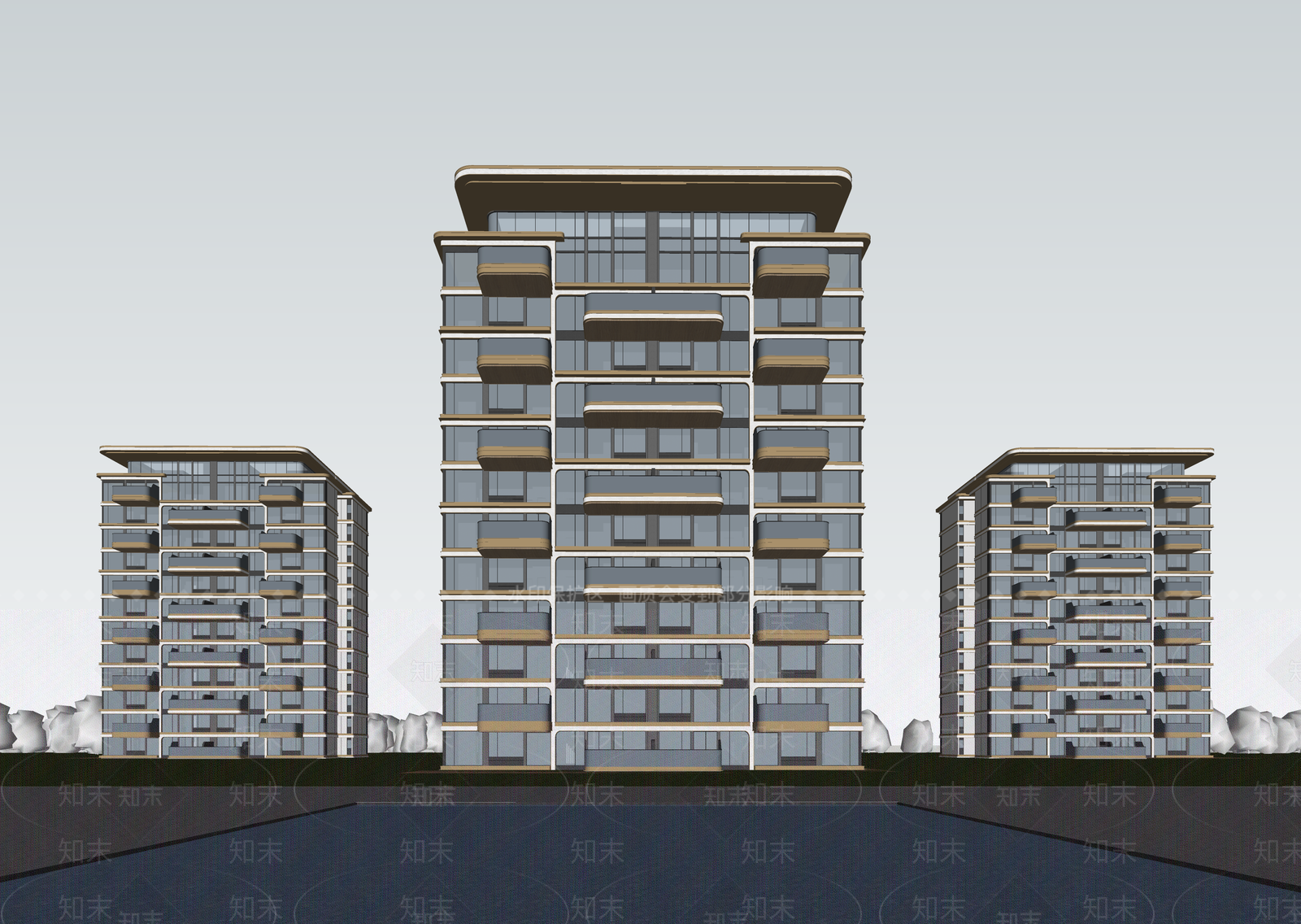 现代高层住宅SU模型下载【ID:1203063182】