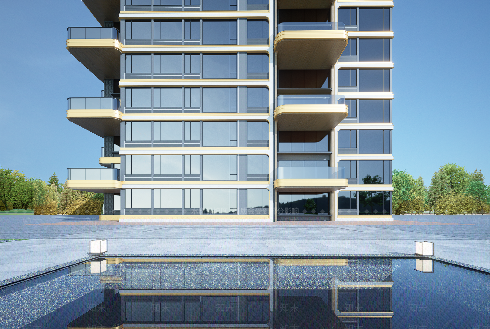 现代小区建筑SU模型下载【ID:1203063342】