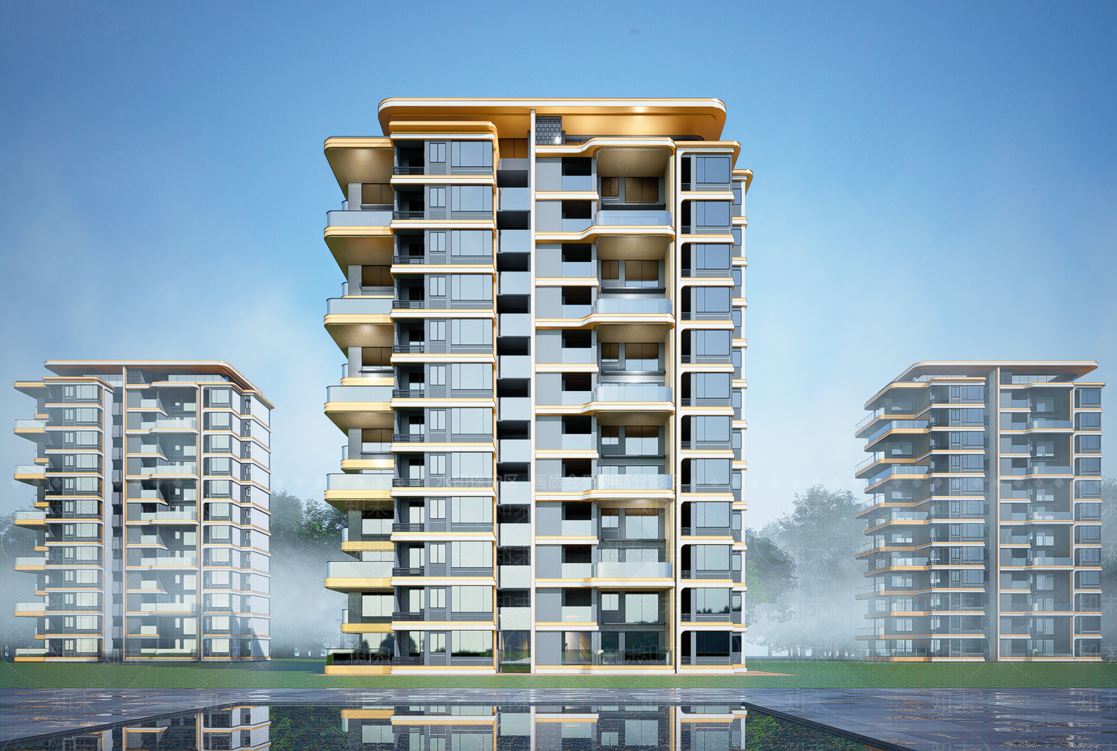 现代小高层住宅楼SU模型下载【ID:1203063475】
