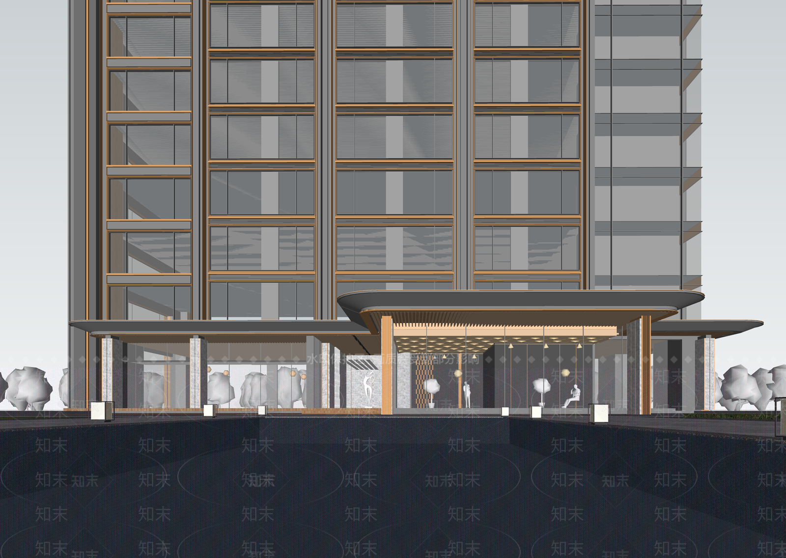 现代小区建筑SU模型下载【ID:1203063964】