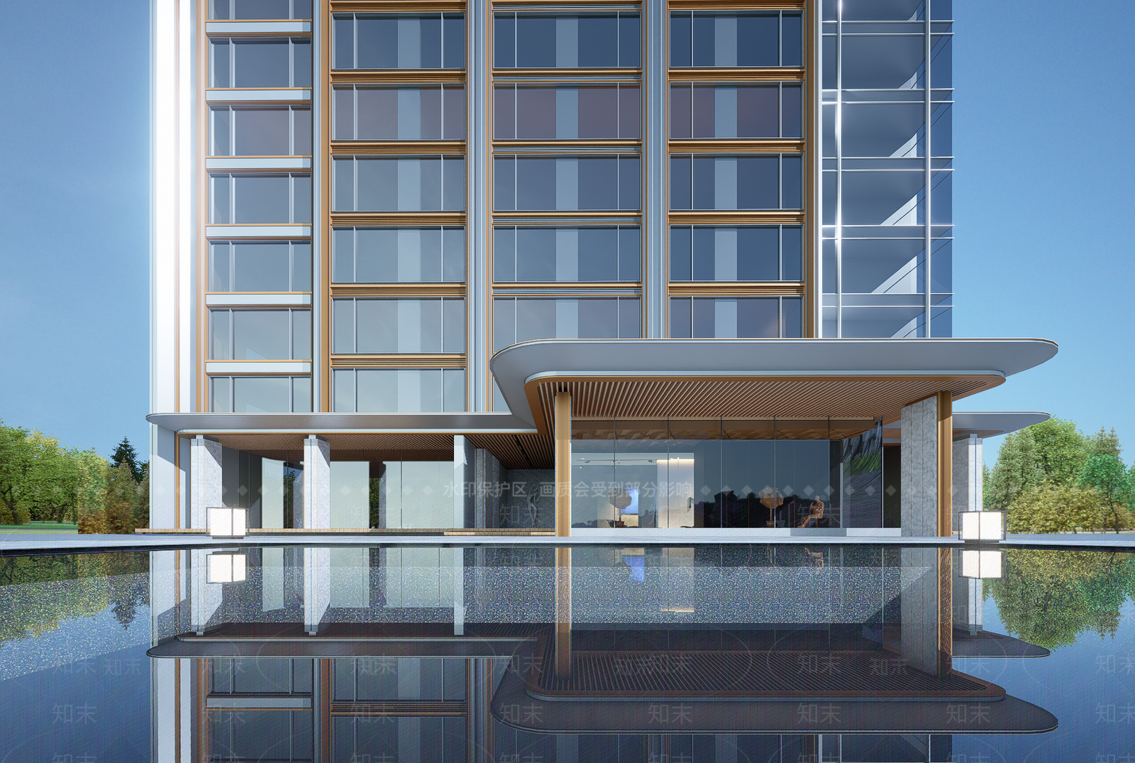 现代小区建筑SU模型下载【ID:1203063964】