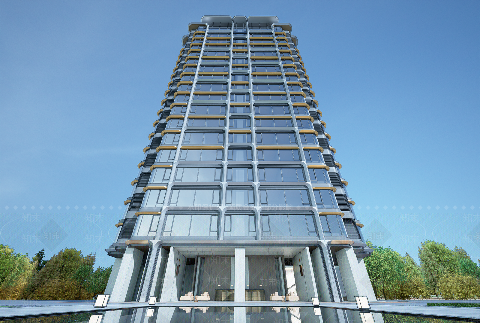 现代高层住宅SU模型下载【ID:1203064033】