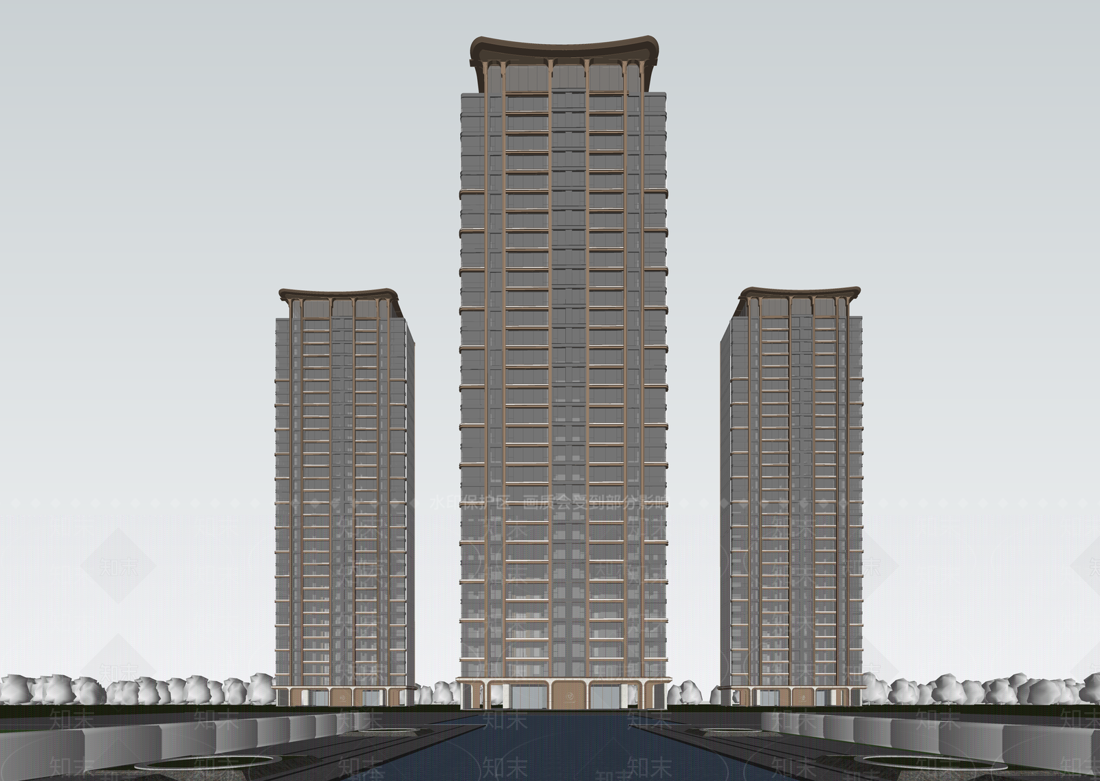 现代高层住宅SU模型下载【ID:1203064184】