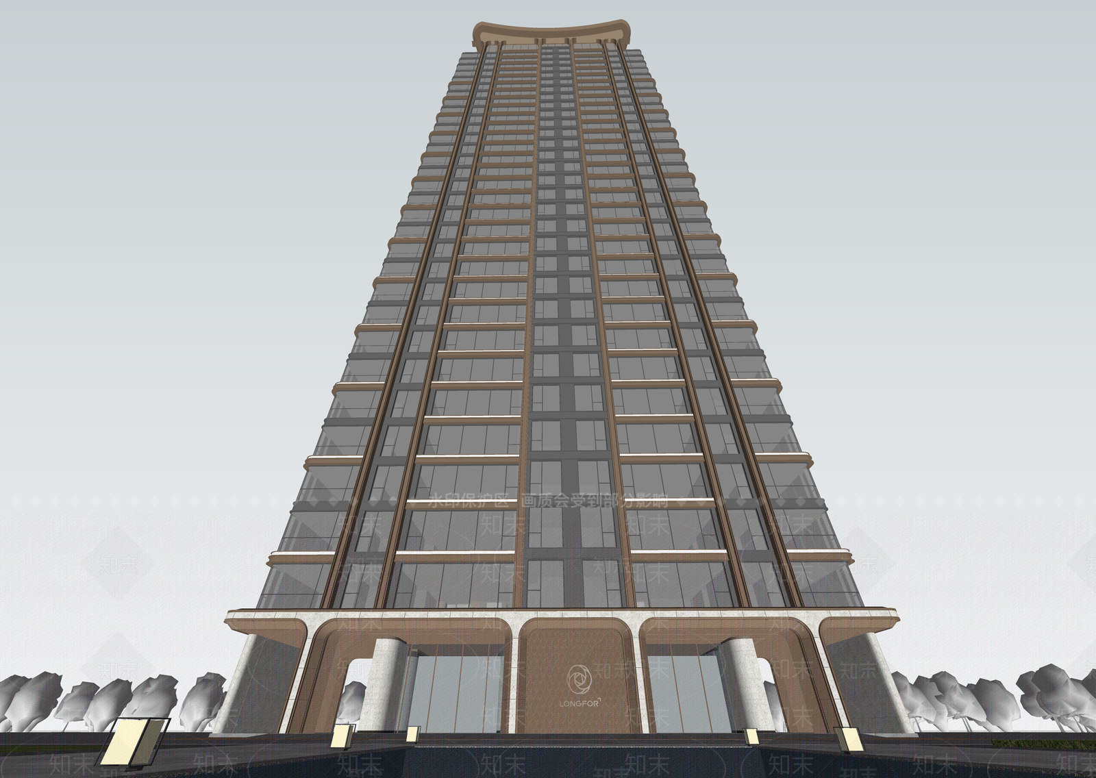 现代高层住宅SU模型下载【ID:1203064293】