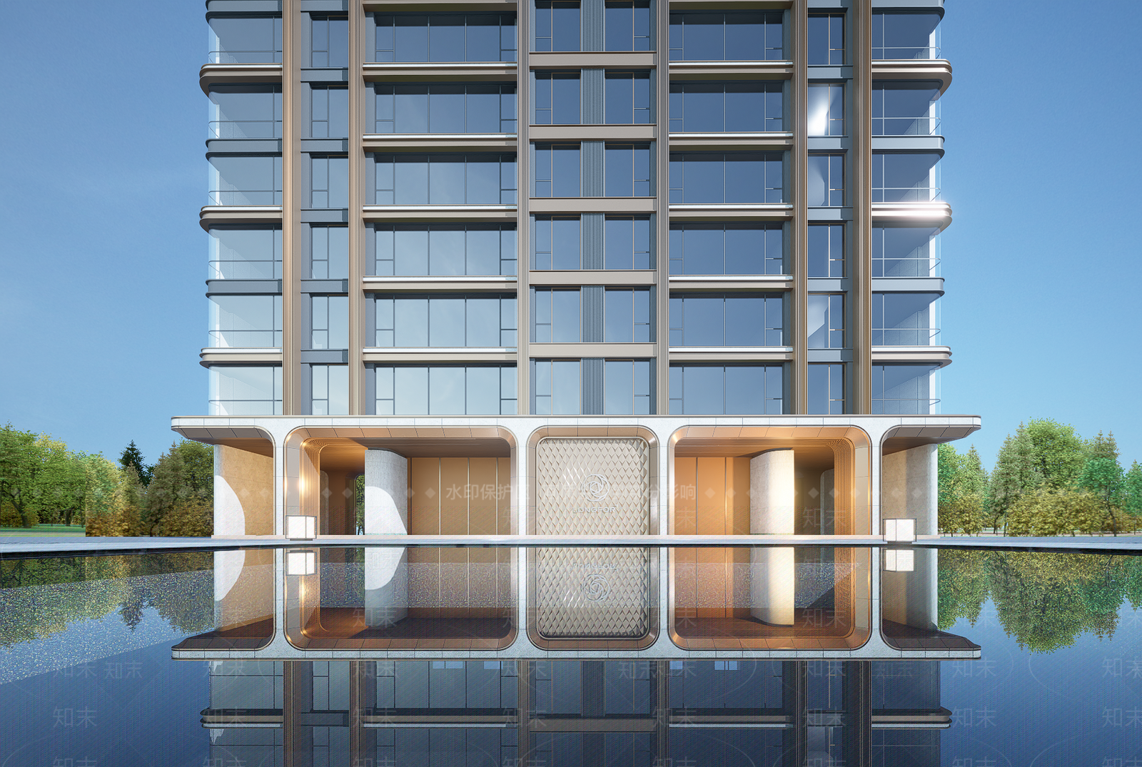 现代小区建筑SU模型下载【ID:1203064256】