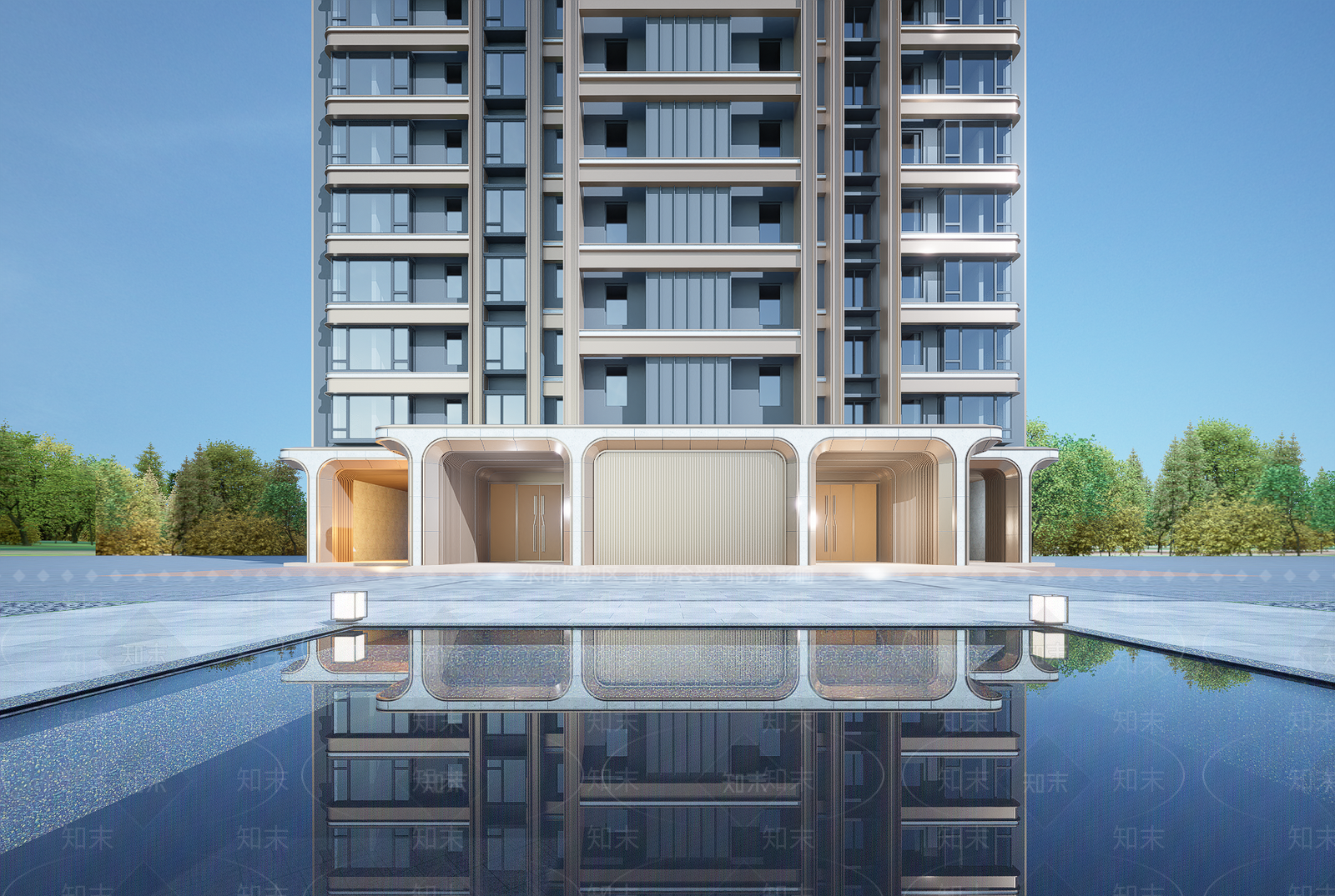 现代小区建筑SU模型下载【ID:1203064209】