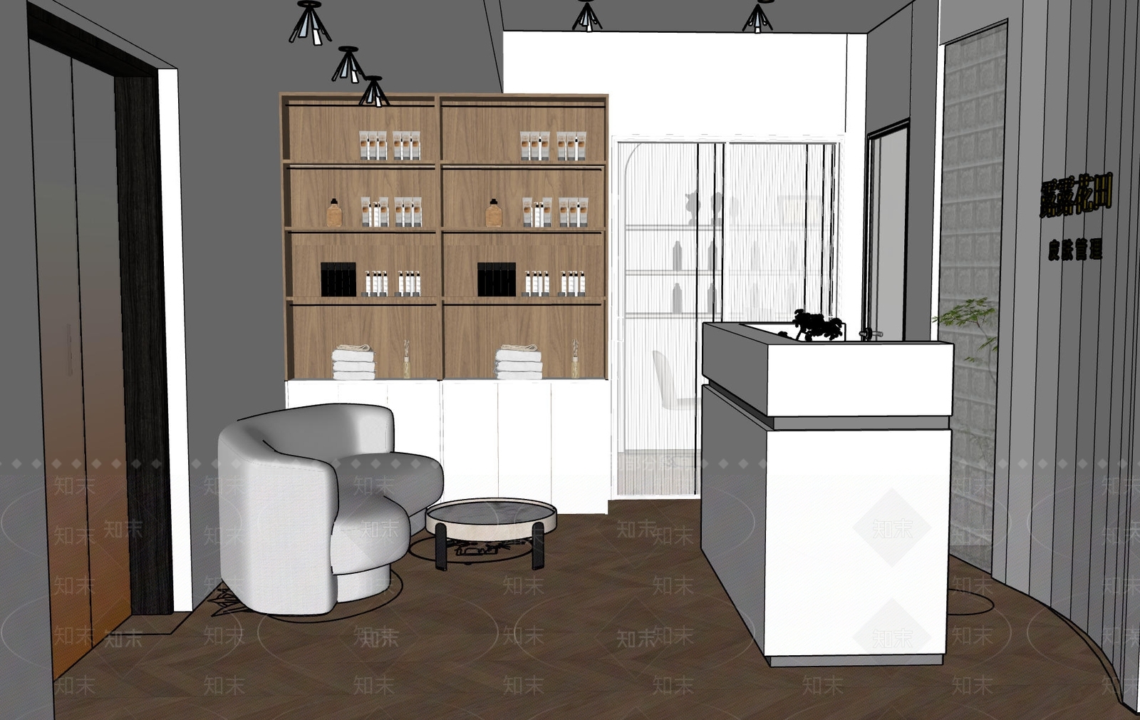 原木美妆店SU模型下载【ID:1203064770】