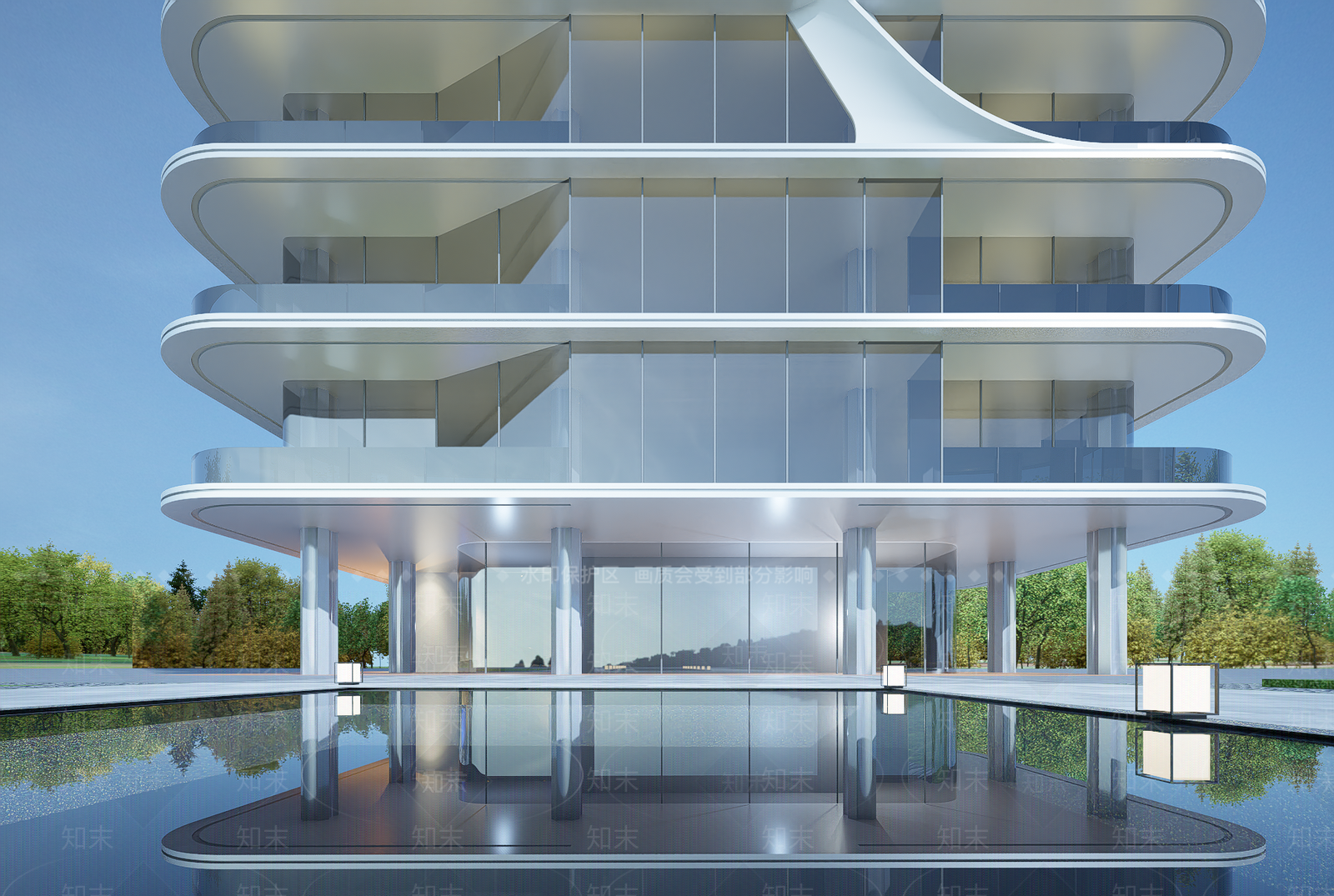 现代小区建筑SU模型下载【ID:1203064735】