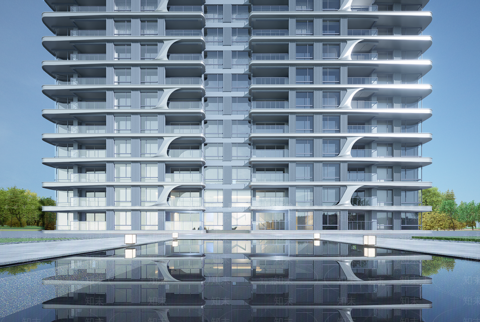 现代小区建筑SU模型下载【ID:1203065083】