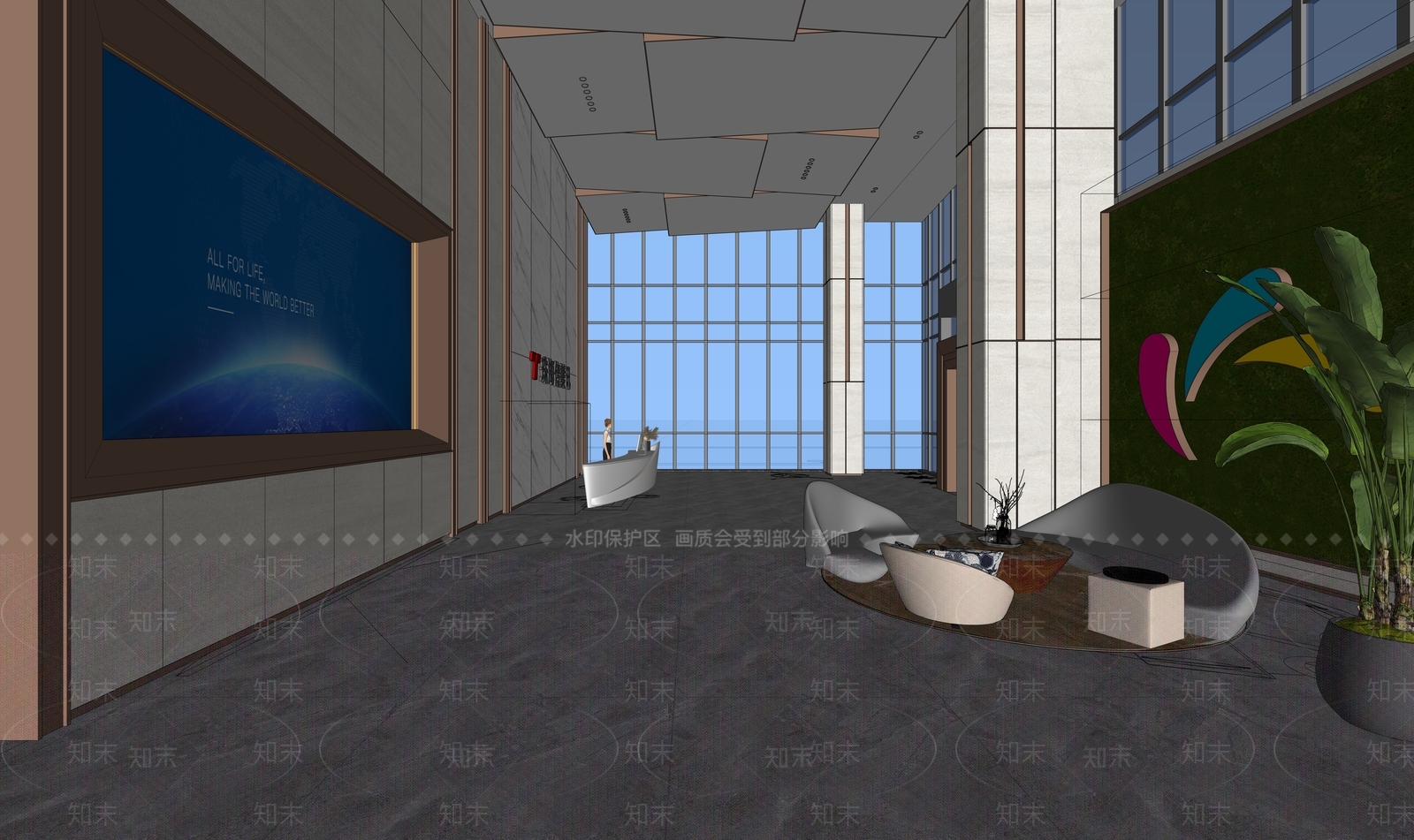 现代极简其他办公区域SU模型下载【ID:1203065858】