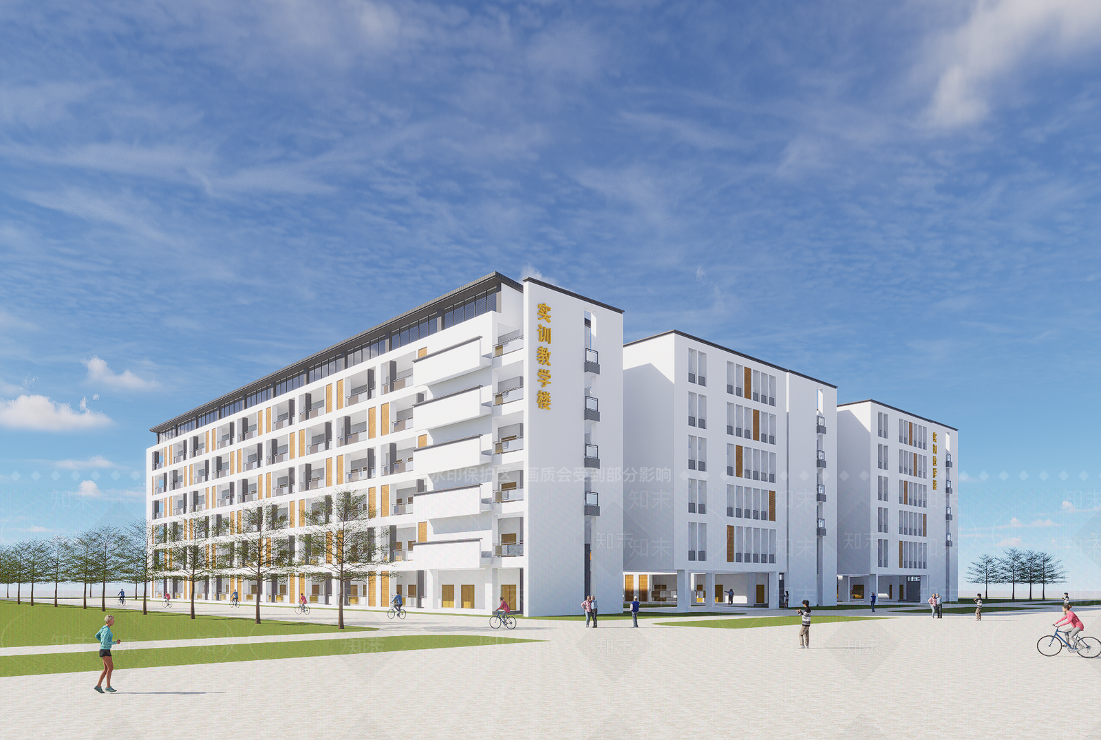 新中式大学教学楼SU模型下载【ID:1203065990】