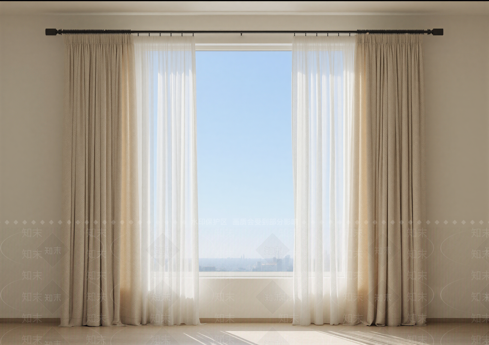 现代窗帘SU模型下载【ID:1203067047】