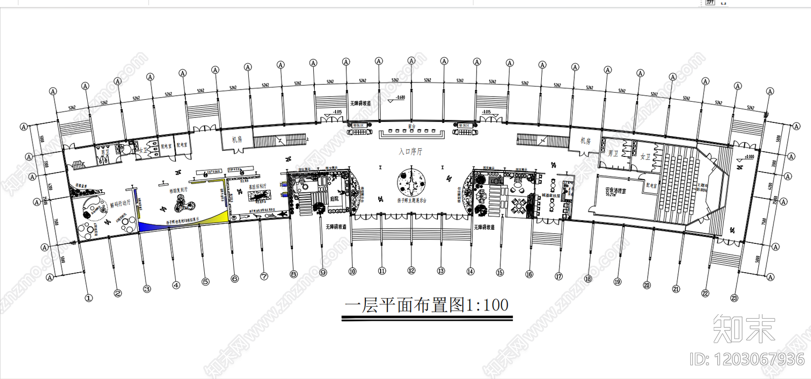现代博物馆cad施工图下载【ID:1203067936】