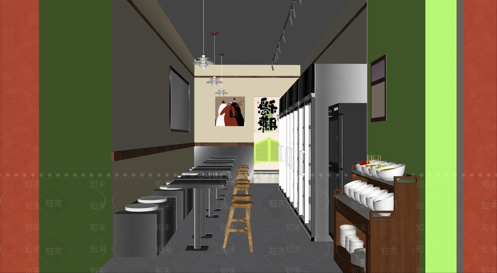 现代中古火锅店SU模型下载【ID:1203188917】