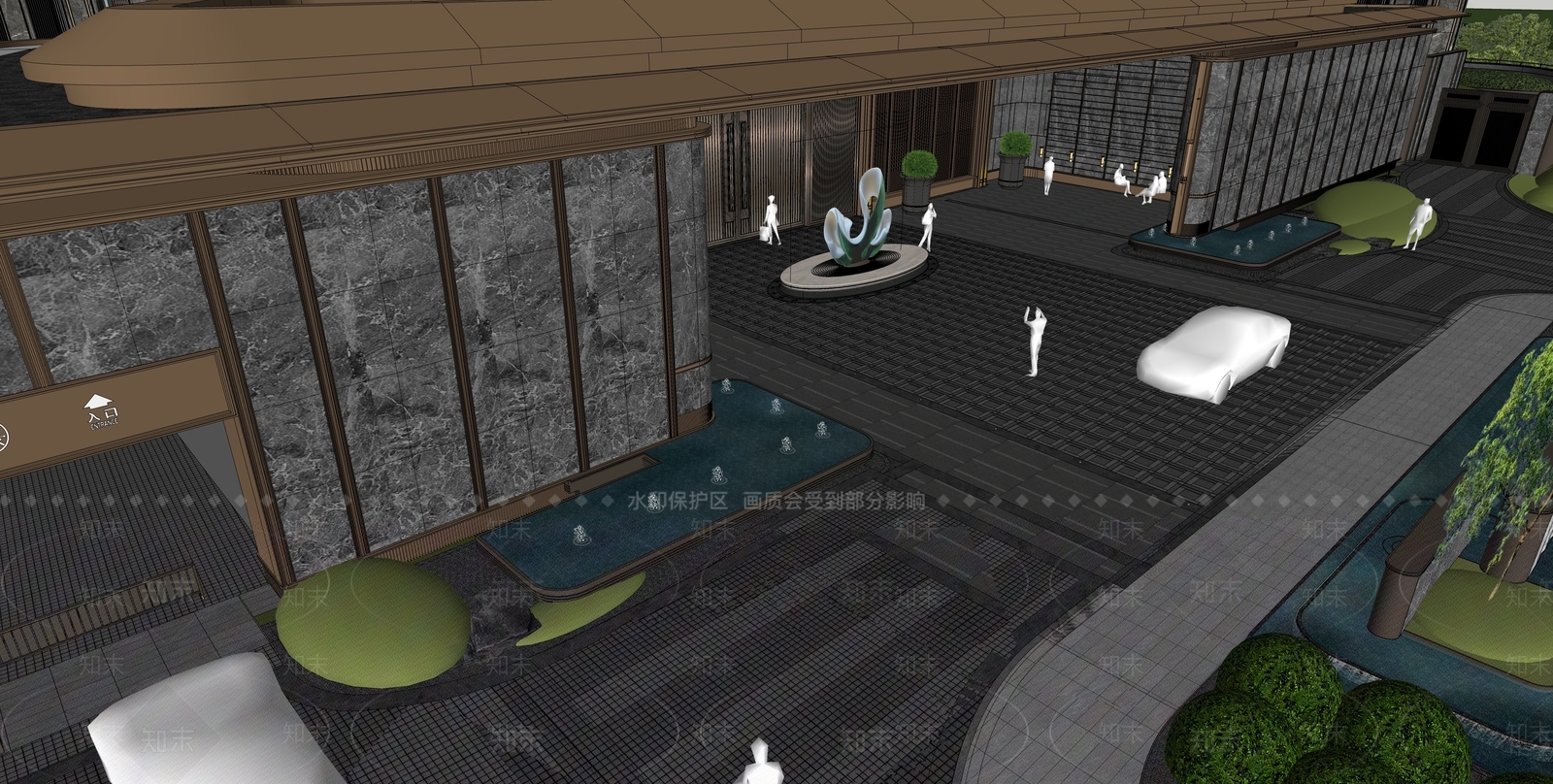 现代入口大门SU模型下载【ID:1203070460】